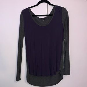 Wilfred Free Color Block Grey and Blue Long Sleeve